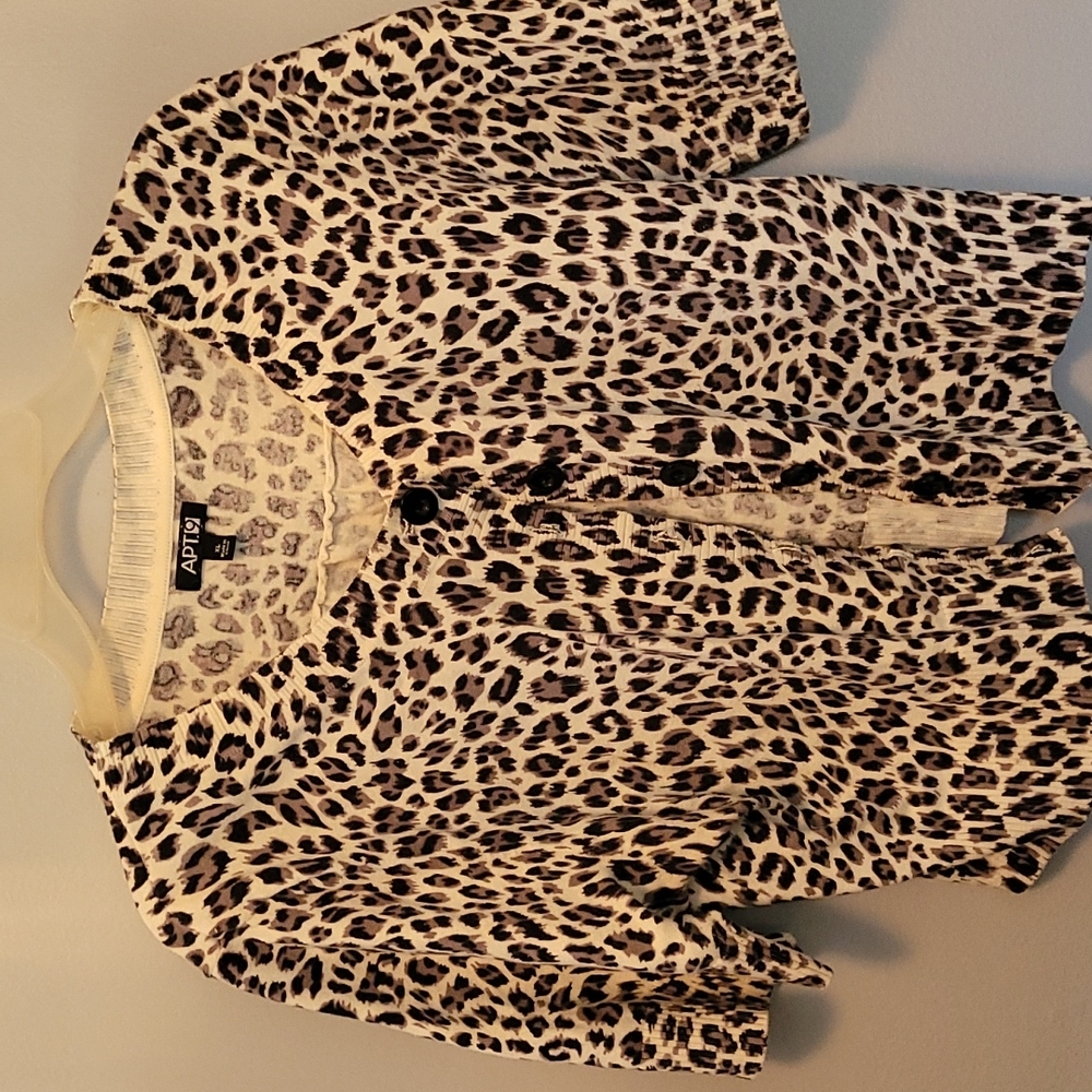 APT 9 Animal Print 3/4 Sleeve Cardigan | Size XL